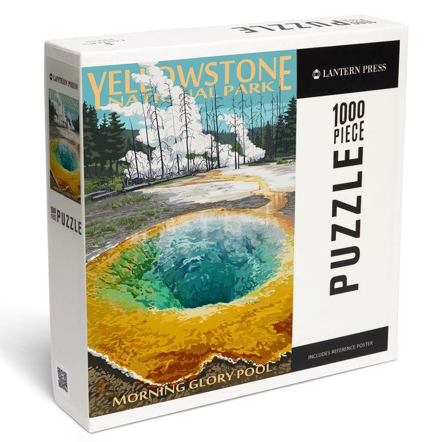 Yellowstone National Park, Wyoming, Morning Glory Pool, Jigsaw Puzzle Puzzle Lantern Press 