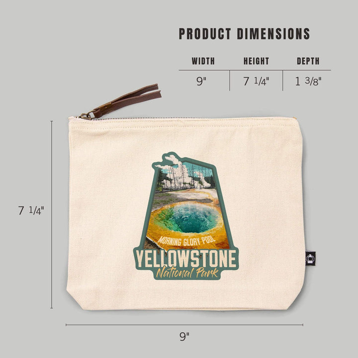 Yellowstone National Park, Wyoming, Morning Glory Pool,, Organic Cotton Zipper Pouch, Go Bag Go Bag Lantern Press 