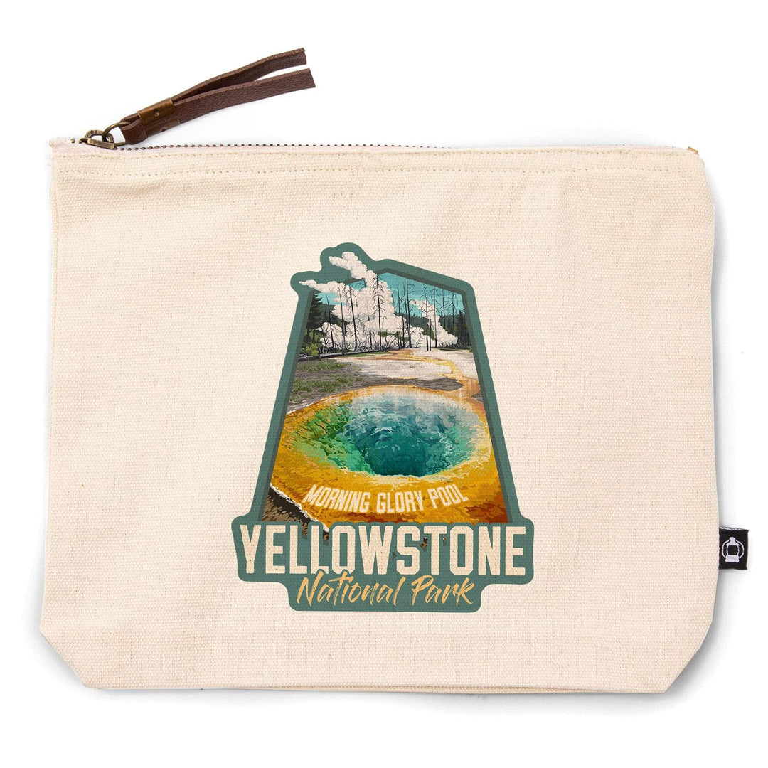 Yellowstone National Park, Wyoming, Morning Glory Pool,, Organic Cotton Zipper Pouch, Go Bag Go Bag Lantern Press 
