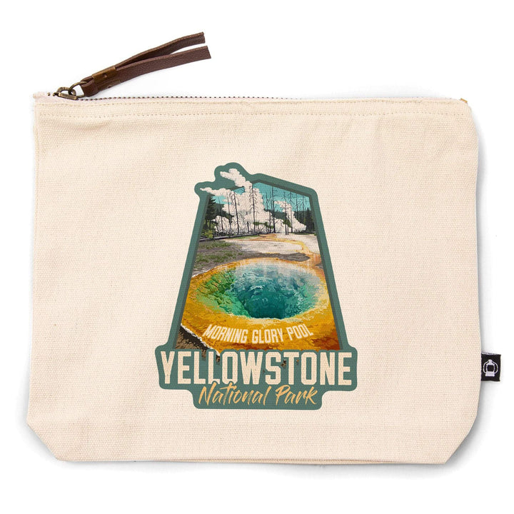 Yellowstone National Park, Wyoming, Morning Glory Pool,, Organic Cotton Zipper Pouch, Go Bag Go Bag Lantern Press 