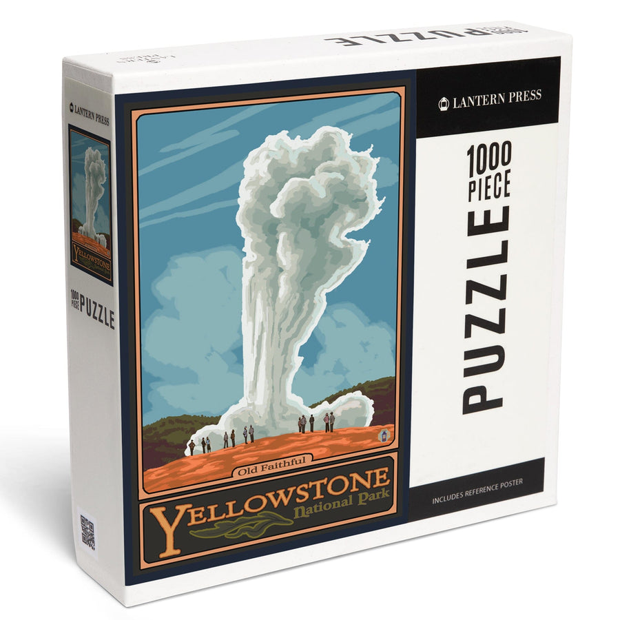 Yellowstone National Park, Wyoming, Old Faithful Geyser, Jigsaw Puzzle Puzzle Lantern Press 