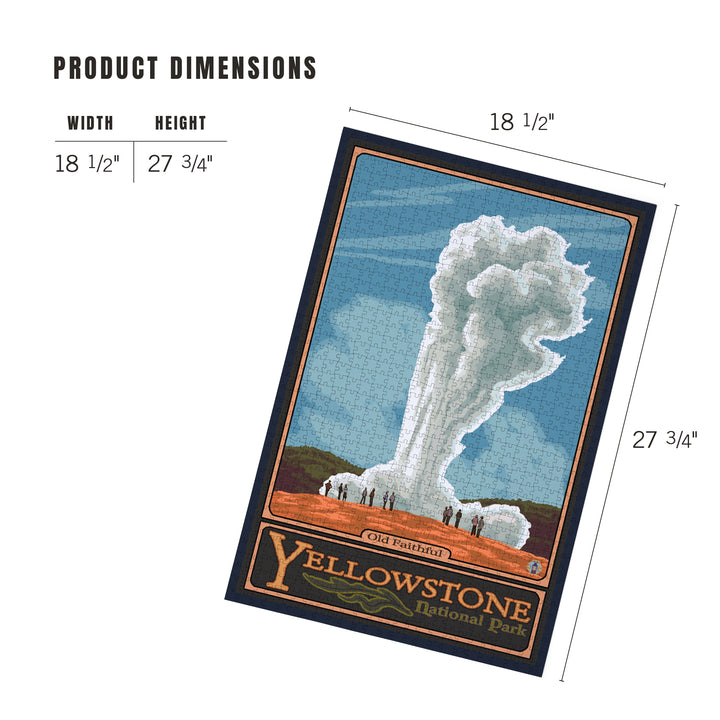 Yellowstone National Park, Wyoming, Old Faithful Geyser, Jigsaw Puzzle Puzzle Lantern Press 
