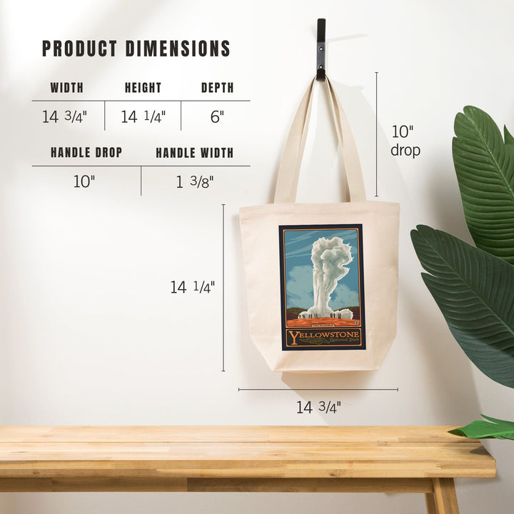 Yellowstone National Park, Wyoming, Old Faithful Geyser, Tote Bag Totes Lantern Press 