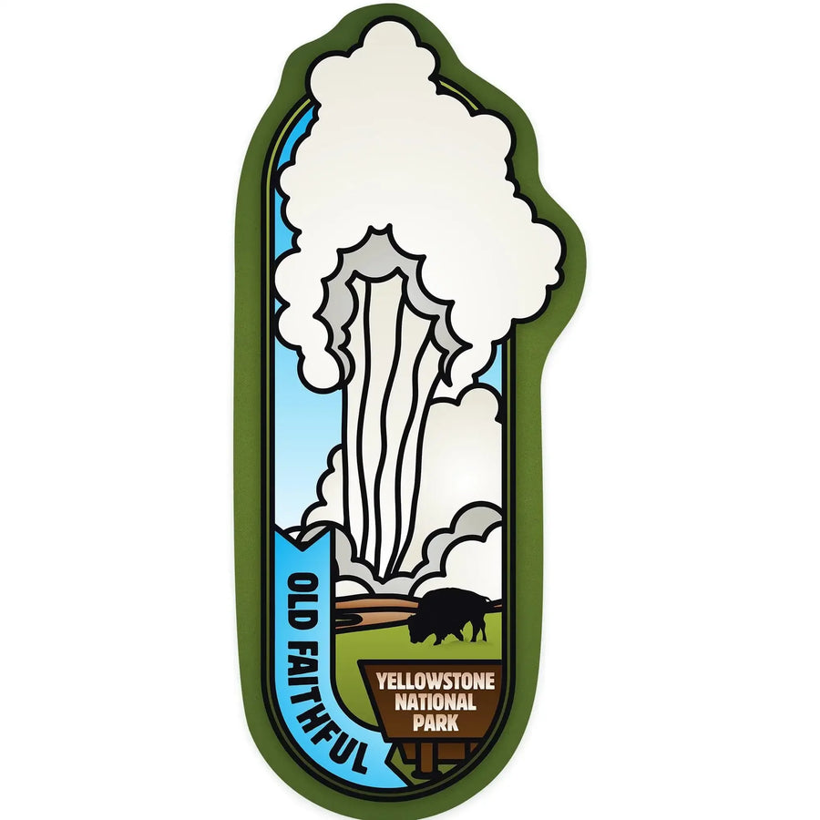 Yellowstone Park Old Faithful Vintage Style Travel Decal – Vinyl Sticker – Made In USA