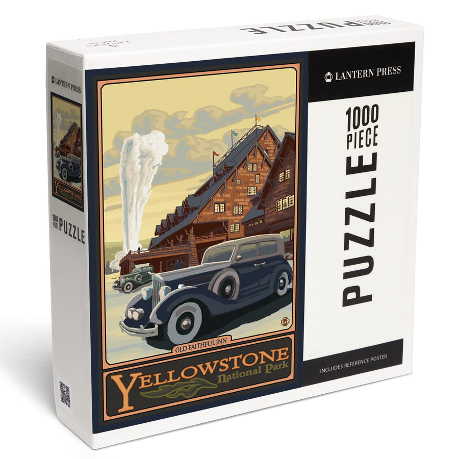 Yellowstone National Park, Wyoming, Old Faithful Inn, Jigsaw Puzzle Puzzle Lantern Press 