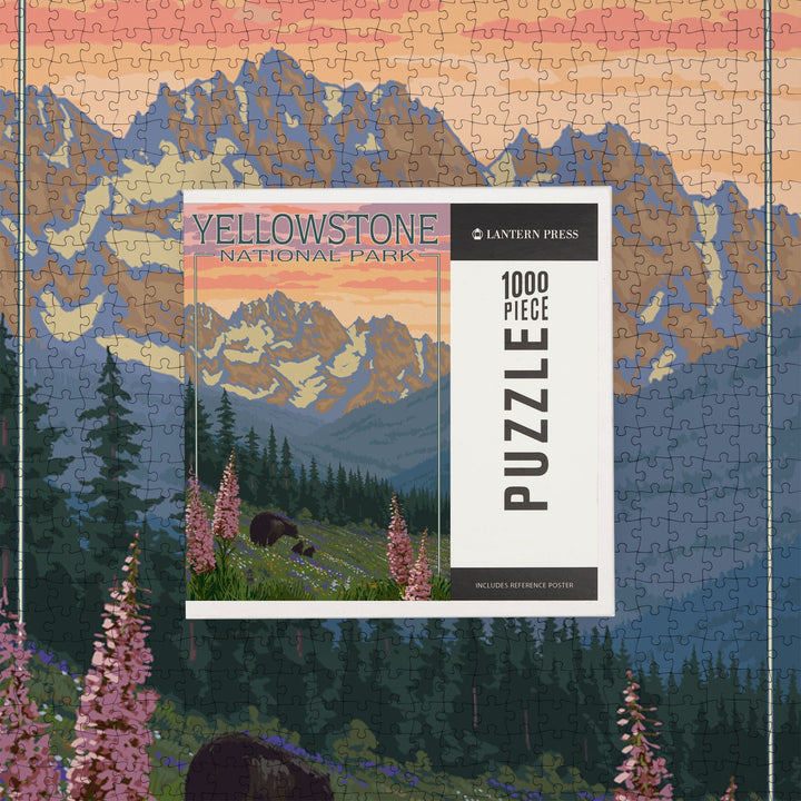 Yellowstone National Park, Wyoming, Spring Flowers, Jigsaw Puzzle Puzzle Lantern Press 