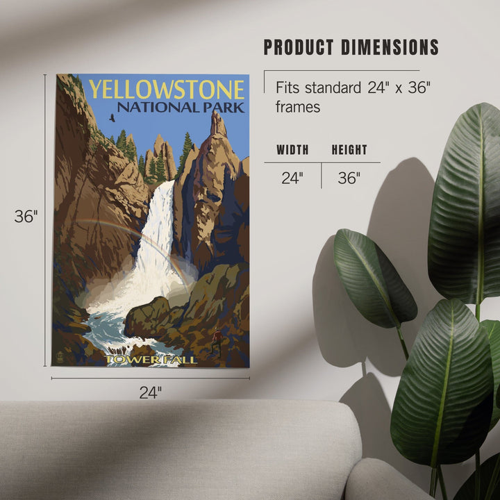 Yellowstone National Park, Wyoming, Tower Fall, Art & Giclee Prints Art Lantern Press 
