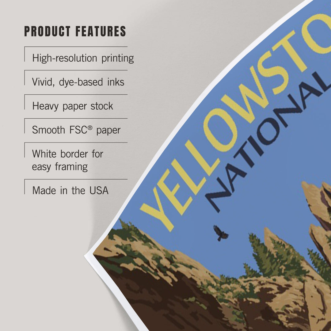 Yellowstone National Park, Wyoming, Tower Fall, Art & Giclee Prints Art Lantern Press 