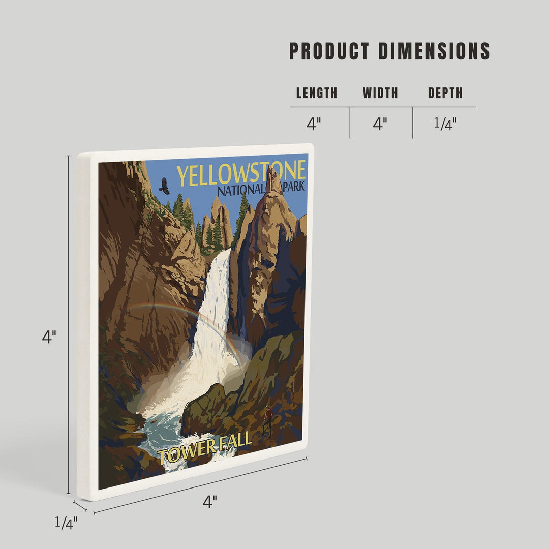 Yellowstone National Park, Wyoming, Tower Fall, Coasters Coasters Lantern Press 