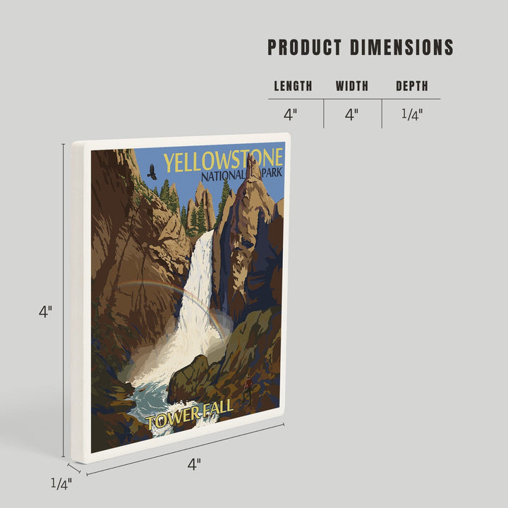 Yellowstone National Park, Wyoming, Tower Fall, Coasters Coasters Lantern Press 