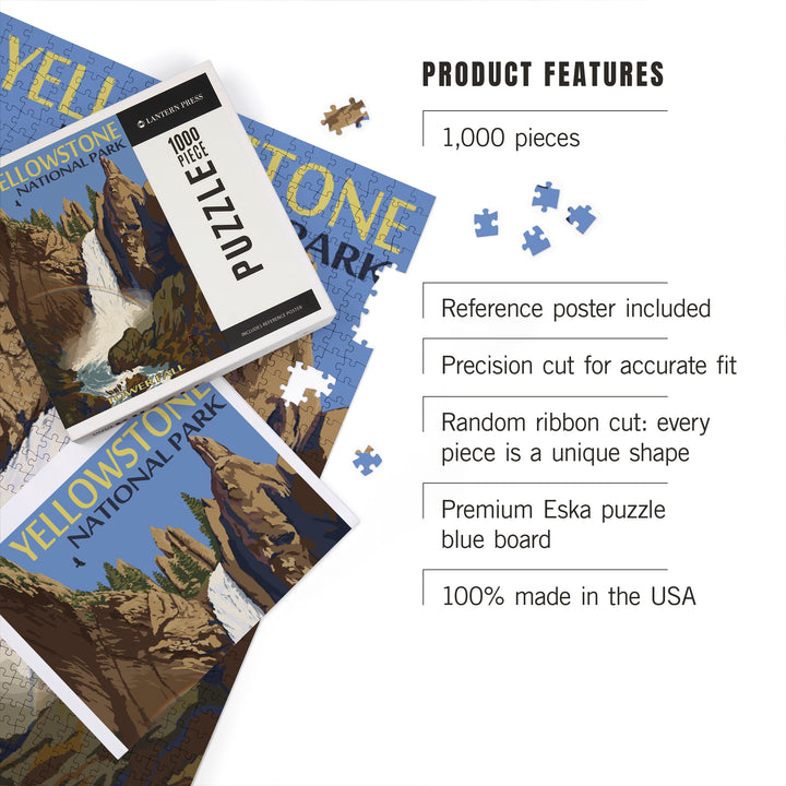 Yellowstone National Park, Wyoming, Tower Fall, Jigsaw Puzzle Puzzle Lantern Press 