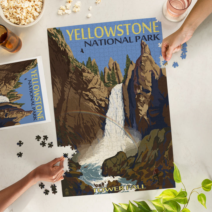 Yellowstone National Park, Wyoming, Tower Fall, Jigsaw Puzzle Puzzle Lantern Press 