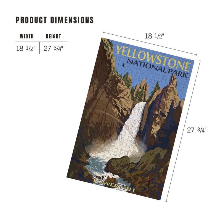 Yellowstone National Park, Wyoming, Tower Fall, Jigsaw Puzzle Puzzle Lantern Press 