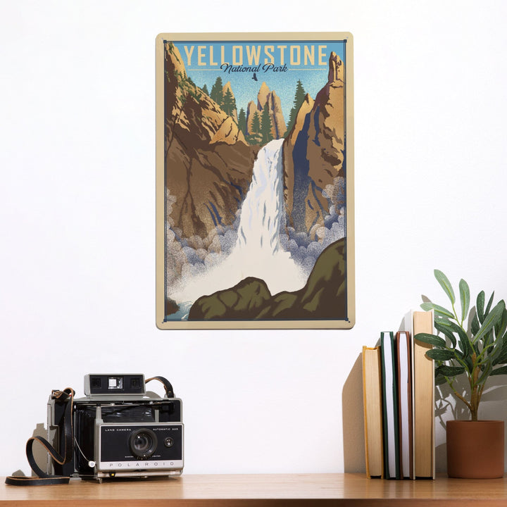 Yellowstone National Park, Wyoming, Tower Falls, Lithograph National Park Series, Metal Signs Metal Lantern Press 