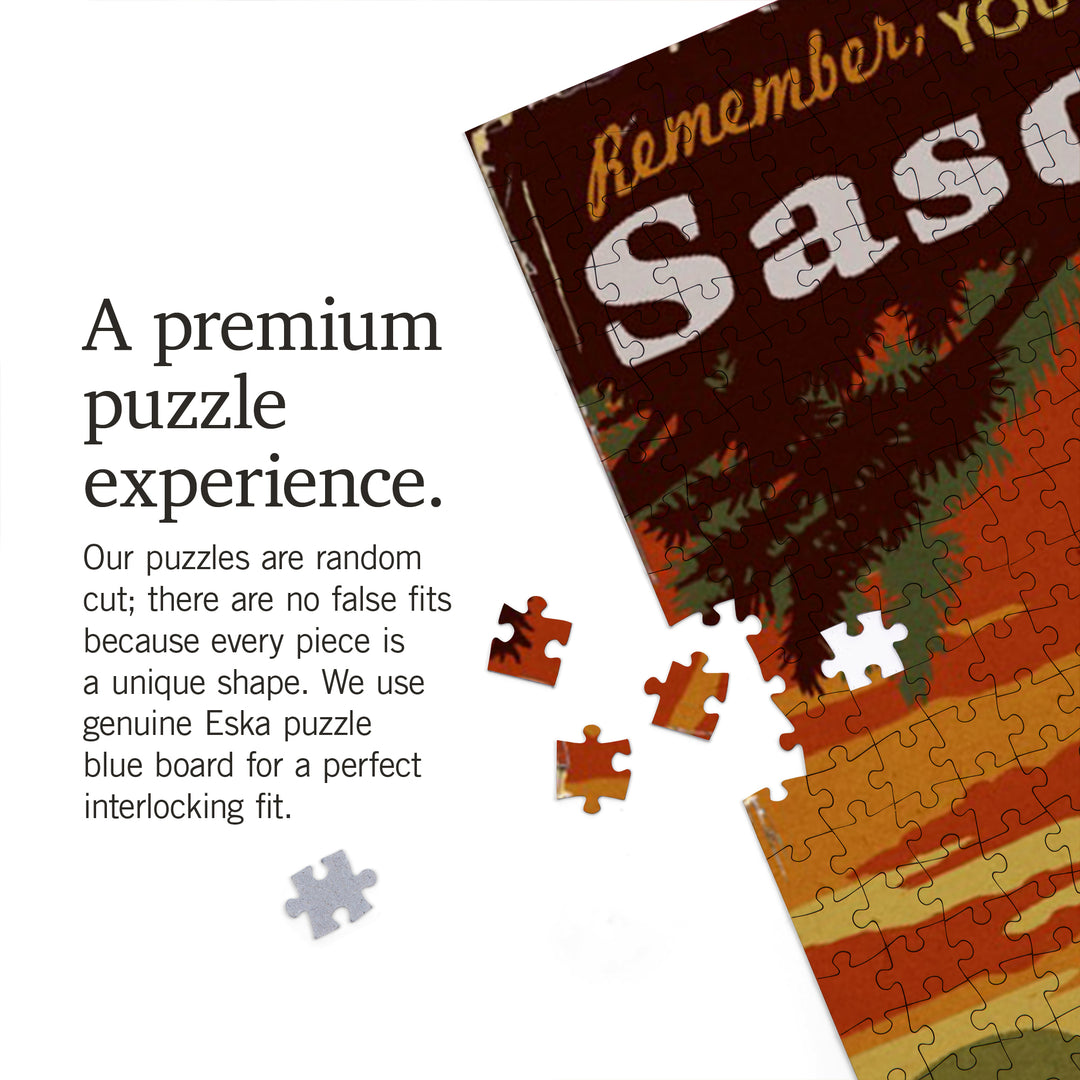 Yellowstone National Park, You Are Being Watched By Sasquatch, Jigsaw Puzzle Puzzle Lantern Press 