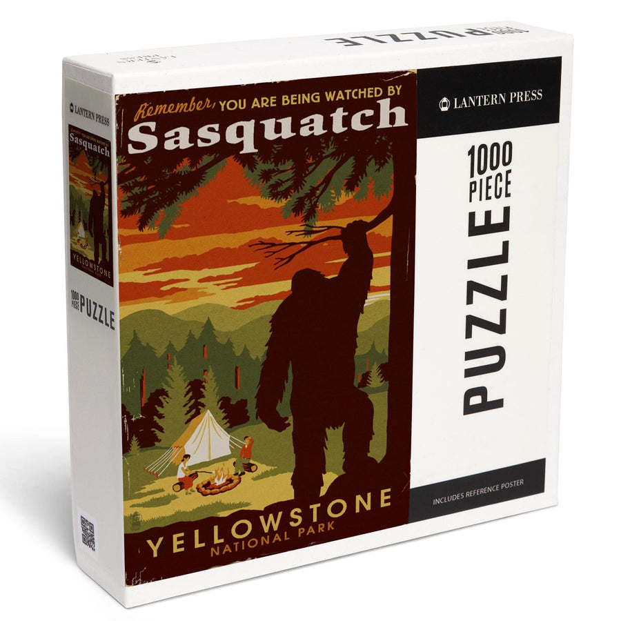 Yellowstone National Park, You Are Being Watched By Sasquatch, Jigsaw Puzzle Puzzle Lantern Press 