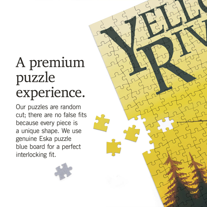 Yellowstone River, Montana, Fly Fishing Scene, Jigsaw Puzzle Puzzle Lantern Press 