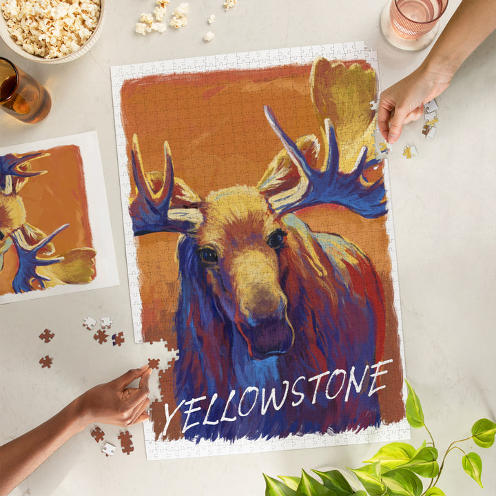 Yellowstone, Vivid Moose, Jigsaw Puzzle Puzzle Lantern Press 