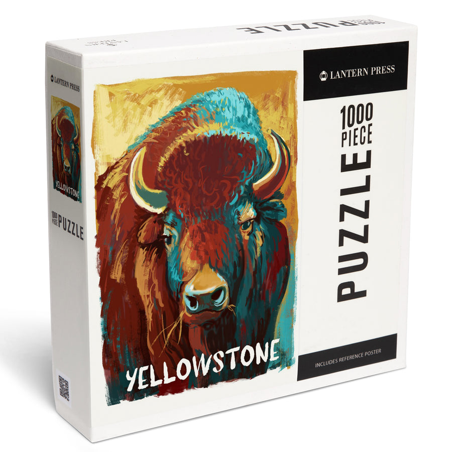 Yellowstone, Wyoming, Bison, Vivid, Jigsaw Puzzle Puzzle Lantern Press 