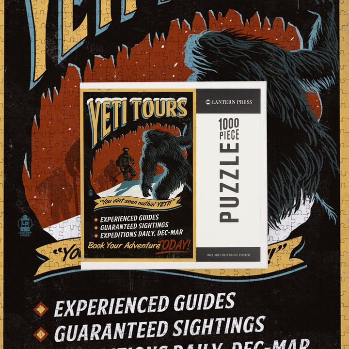 Yeti Tours, Vintage Sign, Jigsaw Puzzle Puzzle Lantern Press 
