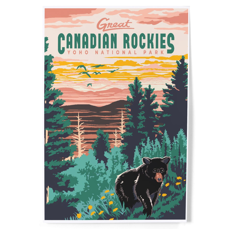 Yoho National Park, Canadian Rockies, Explorer Series, Bear, Art & Giclee Prints Art Lantern Press 