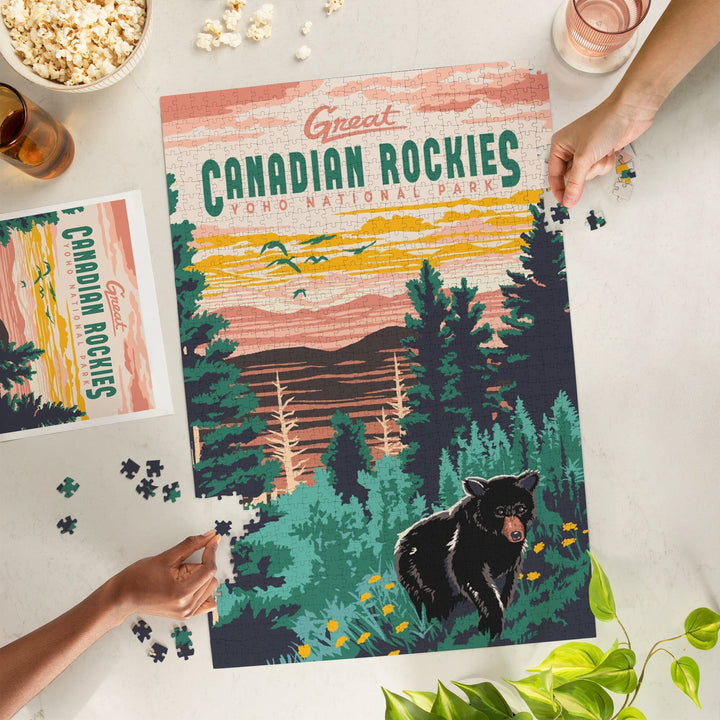 Yoho National Park, Canadian Rockies, Explorer Series, Bear, Jigsaw Puzzle Puzzle Lantern Press 