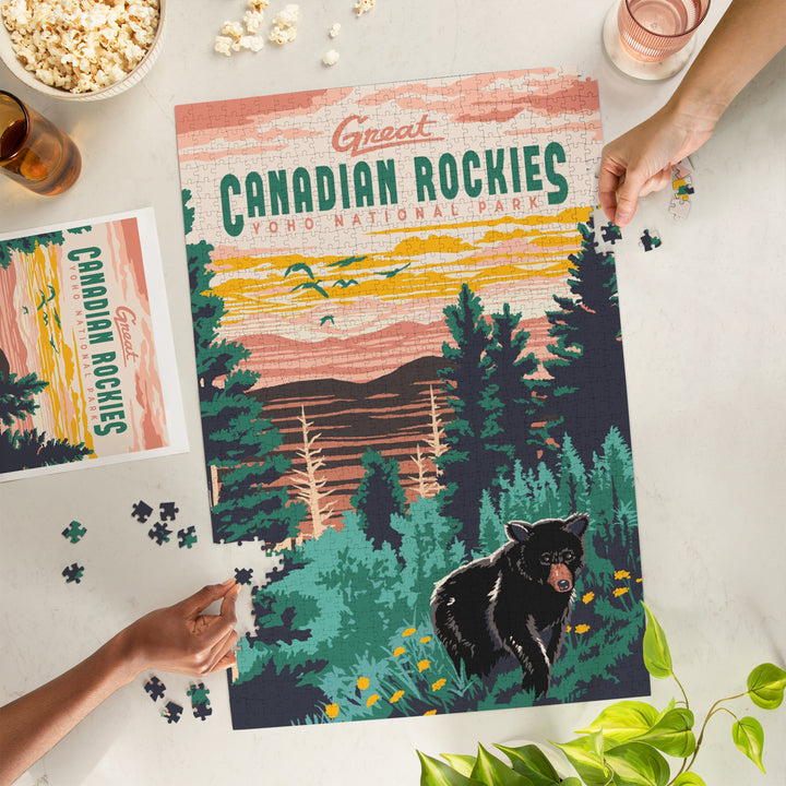 Yoho National Park, Canadian Rockies, Explorer Series, Bear, Jigsaw Puzzle Puzzle Lantern Press 