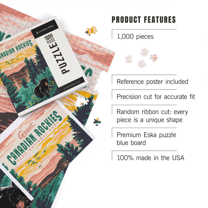 Yoho National Park, Canadian Rockies, Explorer Series, Bear, Jigsaw Puzzle Puzzle Lantern Press 