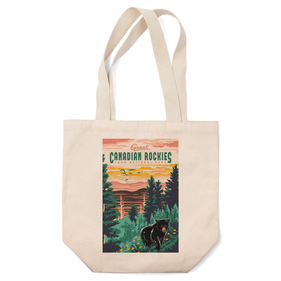 Yoho National Park, Canadian Rockies, Explorer Series, Bear, Lantern Press Artwork, Tote Bag Totes Lantern Press 
