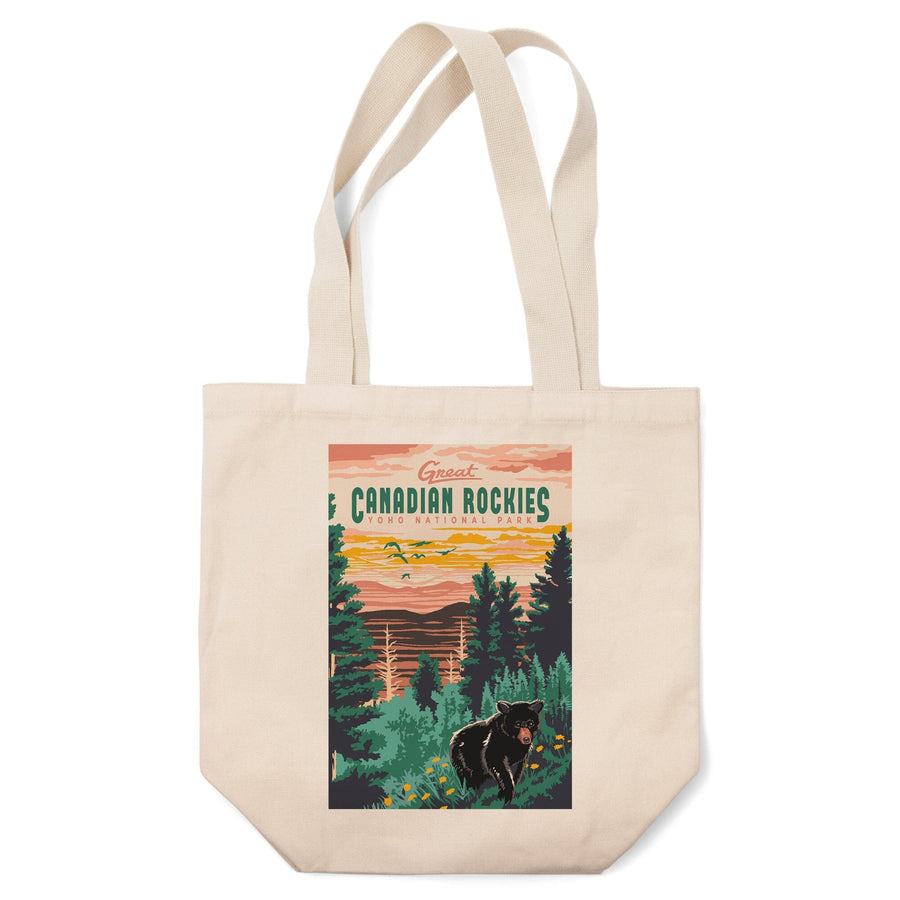 Yoho National Park, Canadian Rockies, Explorer Series, Bear, Lantern Press Artwork, Tote Bag Totes Lantern Press 