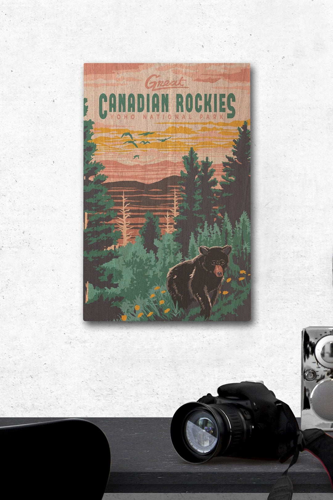 Yoho National Park, Canadian Rockies, Explorer Series, Bear, Lantern Press Artwork, Wood Signs and Postcards Wood Lantern Press 12 x 18 Wood Gallery Print 