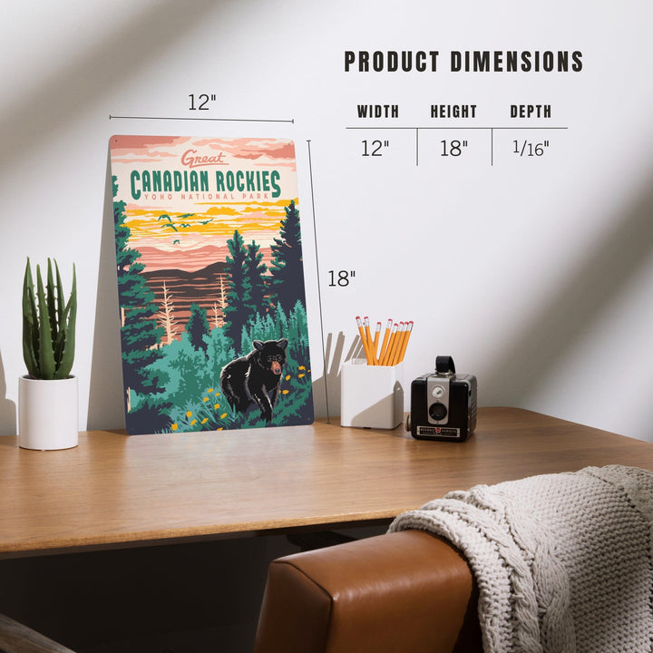 Yoho National Park, Canadian Rockies, Explorer Series, Bear, Metal Signs Metal Lantern Press 
