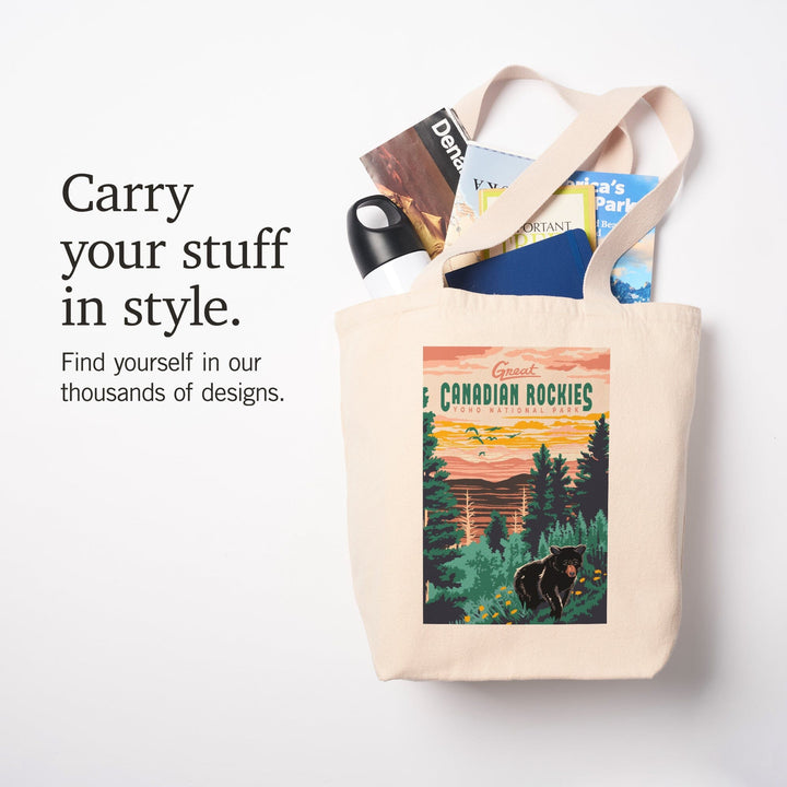 Yoho National Park, Canadian Rockies, Explorer Series, Bear, Tote Bag Totes Lantern Press 