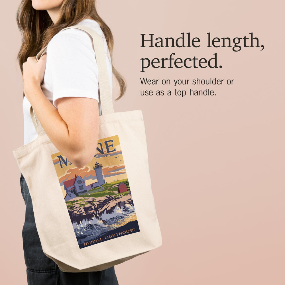 York, Maine, Nubble Lighthouse, Tote Bag Totes Lantern Press 