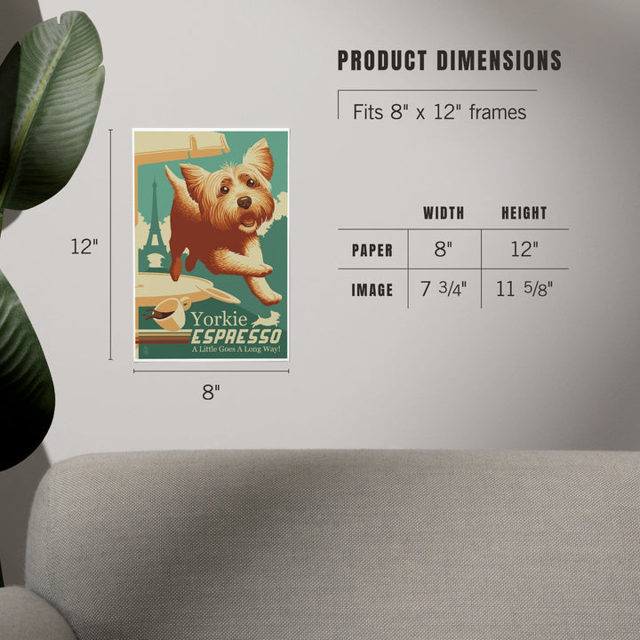 Yorkshire Terrier, Retro Yorkie Espresso Ad, Art & Giclee Prints Art Lantern Press 