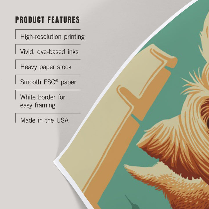 Yorkshire Terrier, Retro Yorkie Espresso Ad, Art & Giclee Prints Art Lantern Press 