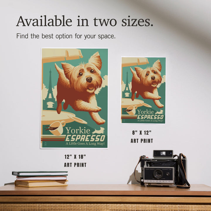 Yorkshire Terrier, Retro Yorkie Espresso Ad, Art & Giclee Prints Art Lantern Press 