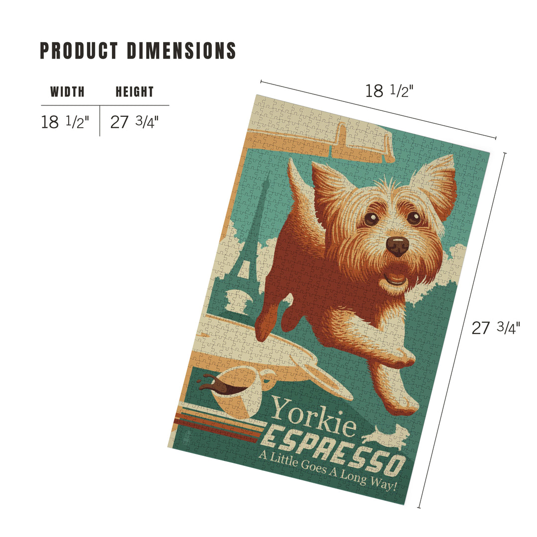 Yorkshire Terrier, Retro Yorkie Espresso Ad, Jigsaw Puzzle Puzzle Lantern Press 