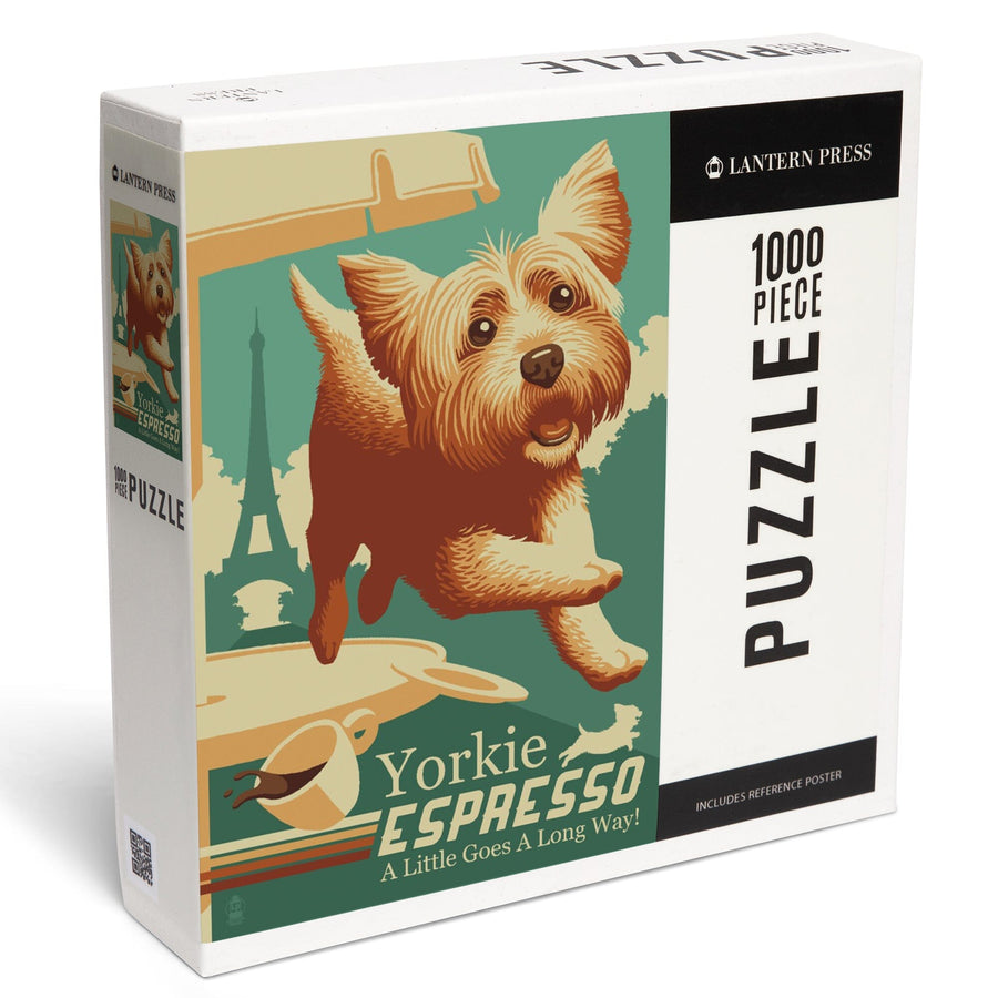 Yorkshire Terrier, Retro Yorkie Espresso Ad, Jigsaw Puzzle Puzzle Lantern Press 