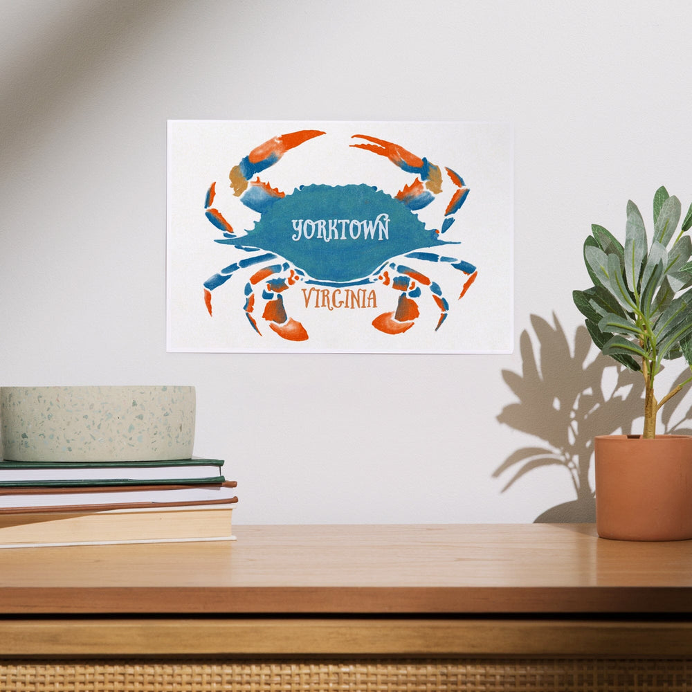 Yorktown, Virginia, Blue Crab, Watercolor, Art & Giclee Prints Art Lantern Press 