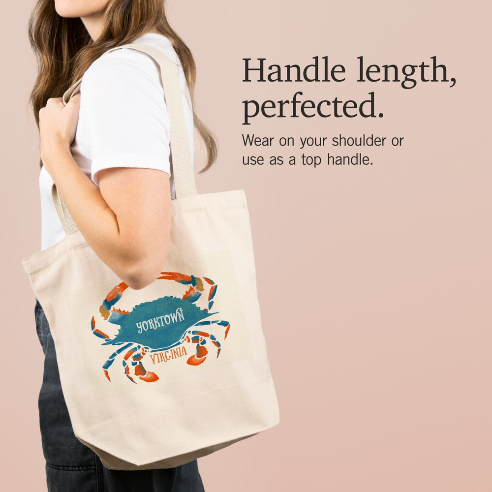 Yorktown, Virginia, Blue Crab, Watercolor, Tote Bag Totes Lantern Press 