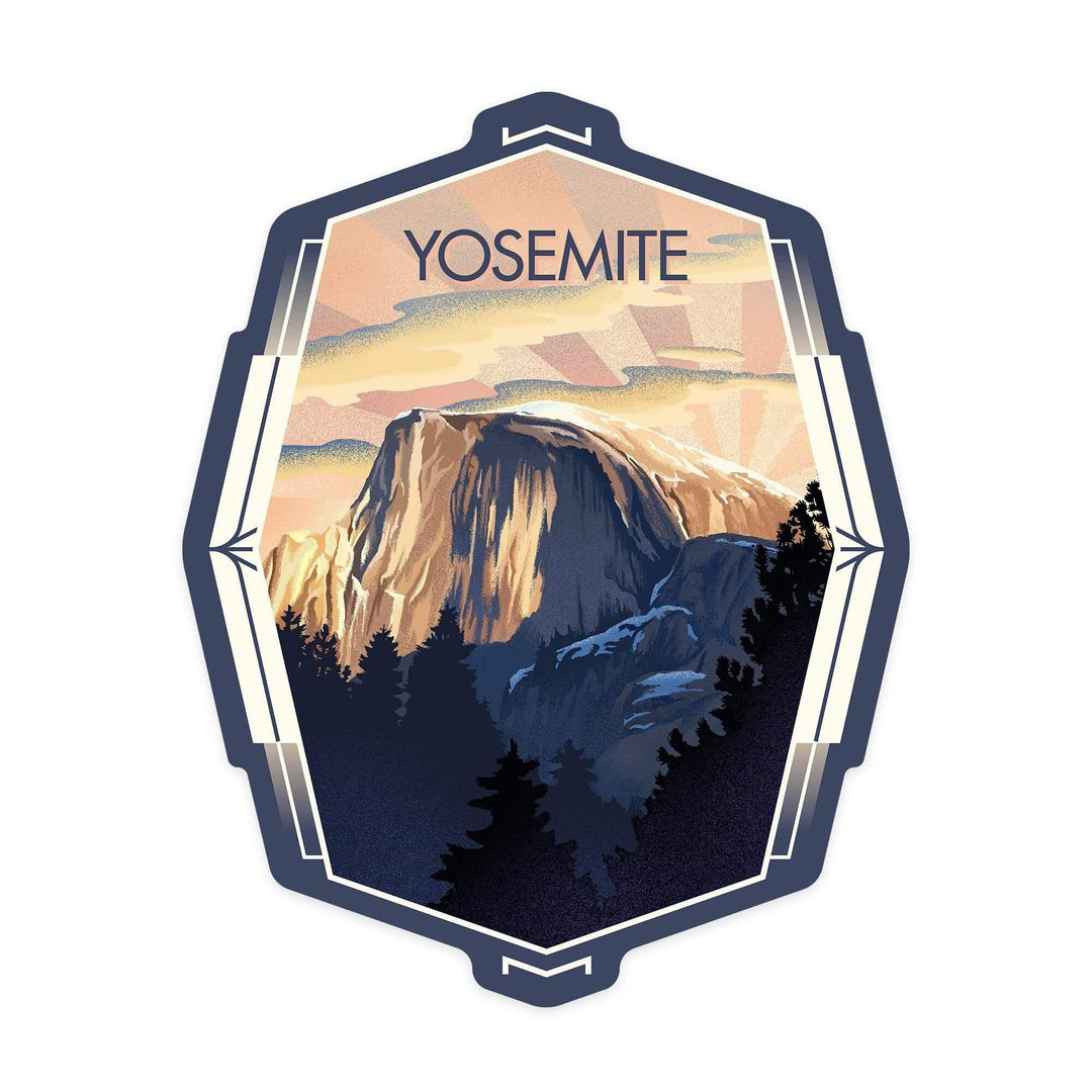 Lithography Sticker Yosemite, California, Half Dome, Lithograph, Contour, outdoor vinyl ...