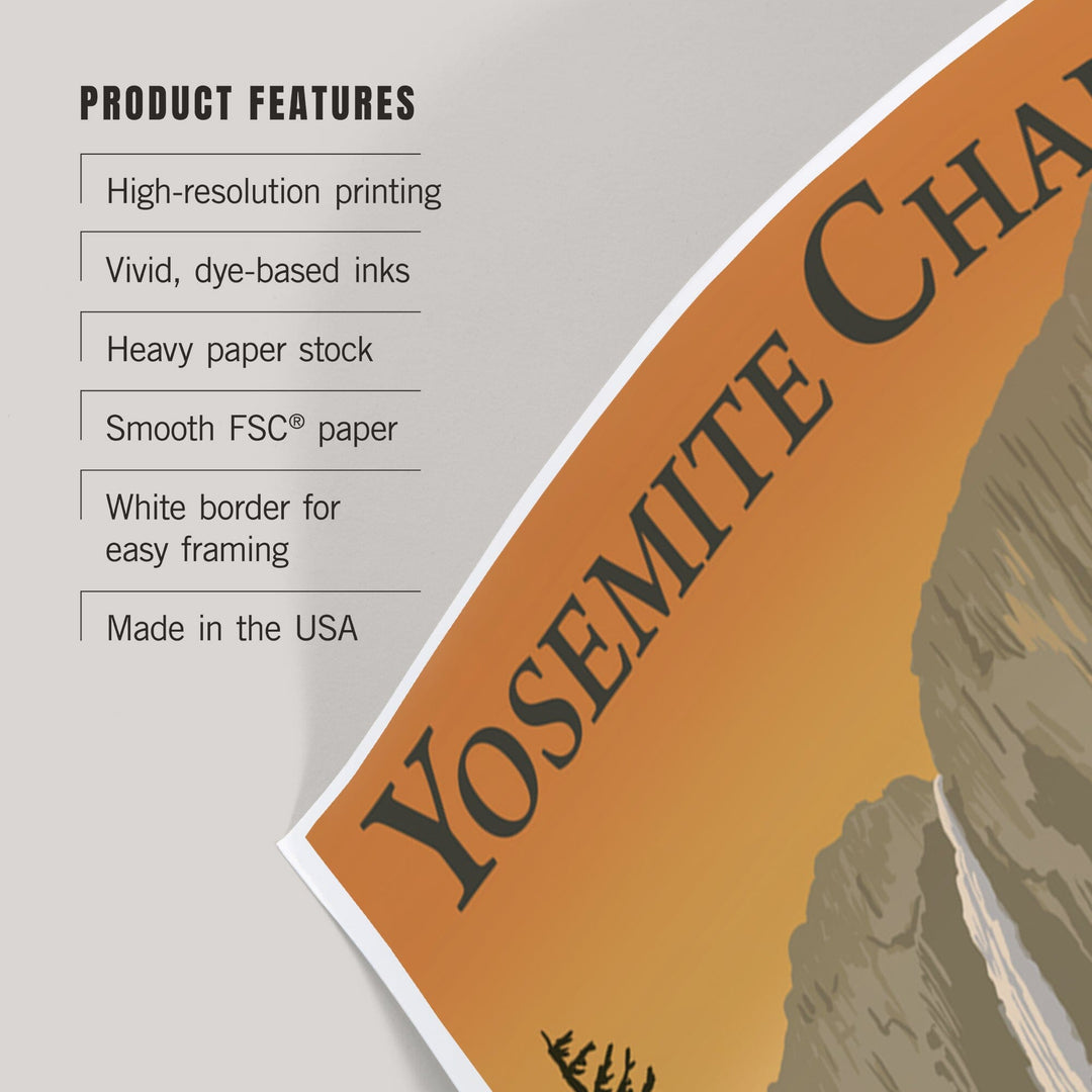 Yosemite Chapel and Yosemite Falls, California, Art & Giclee Prints Art Lantern Press 