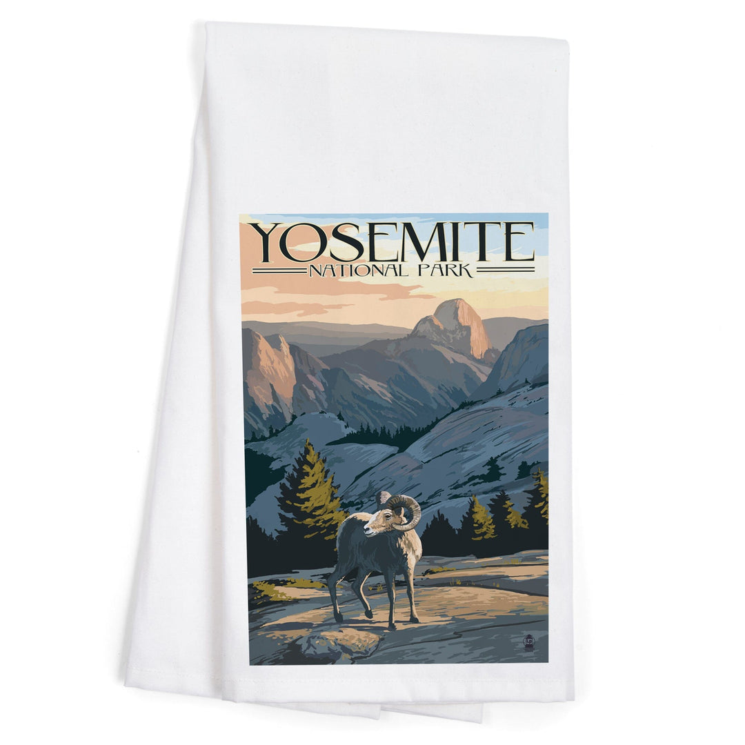 Yosemite National Park, California, Big Horn Sheep, Lantern Press Artwork, Towels and Aprons Kitchen Lantern Press 