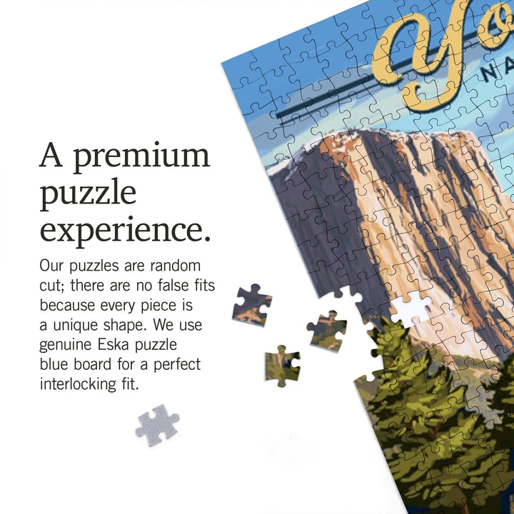 Yosemite National Park, California, Camper Van and Wildlife, Jigsaw Puzzle Puzzle Lantern Press 