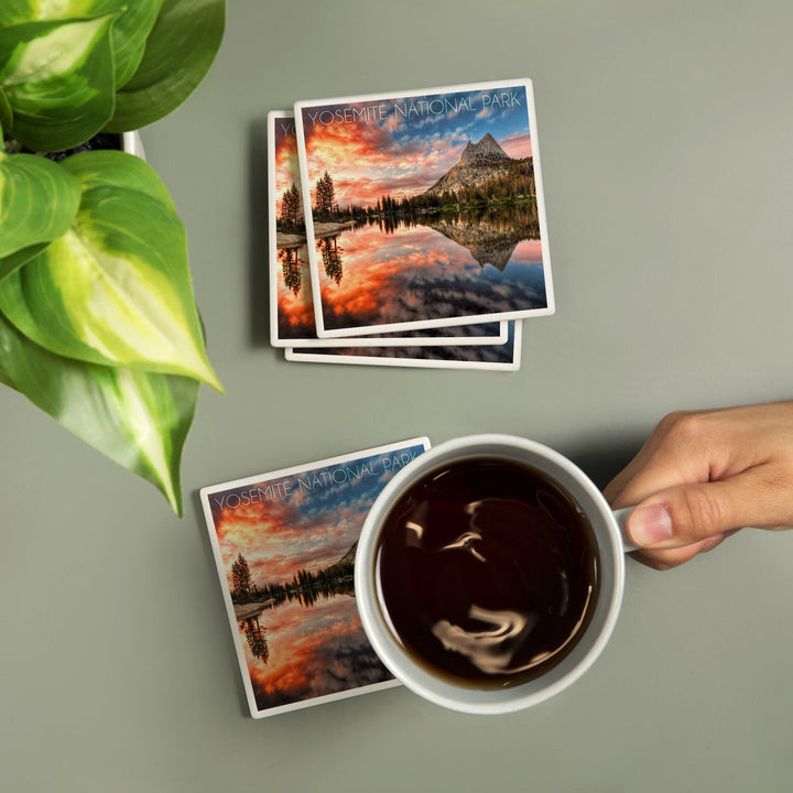 Yosemite National Park, California, Cathedral Lake, Coasters Coasters Lantern Press 