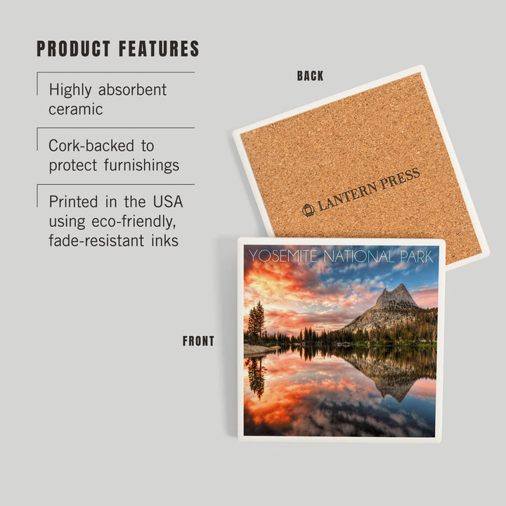 Yosemite National Park, California, Cathedral Lake, Coasters Coasters Lantern Press 