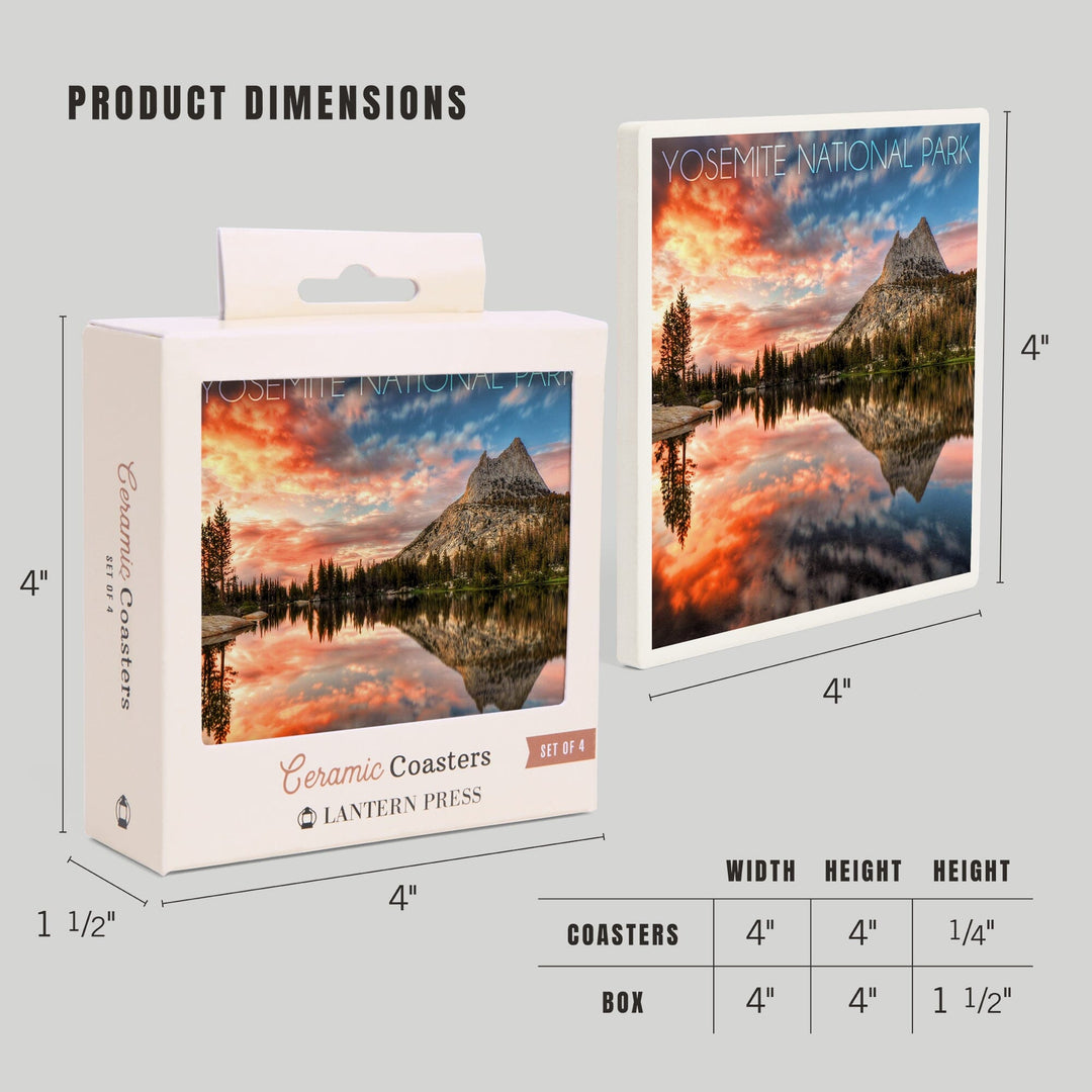 Yosemite National Park, California, Cathedral Lake, Coasters Coasters Lantern Press 