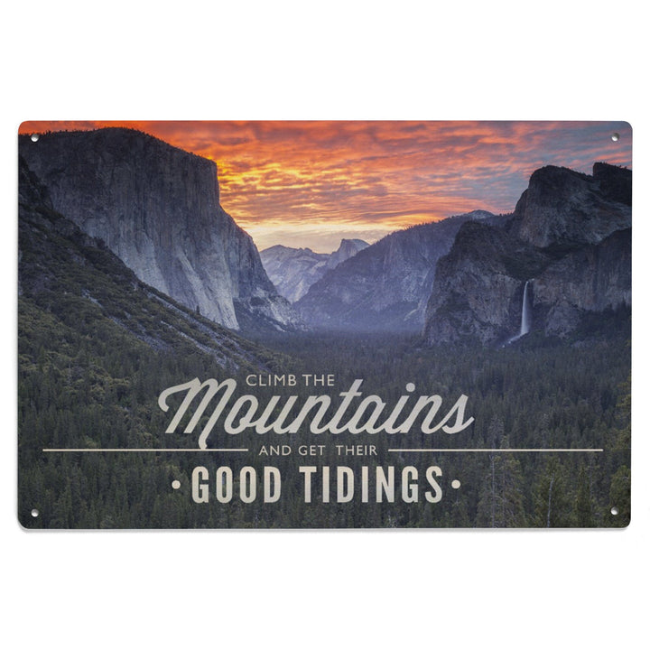 Yosemite National Park, California, Climb The Mountains John Muir Quote, Lantern Press, Wood Signs and Postcards Wood Lantern Press 