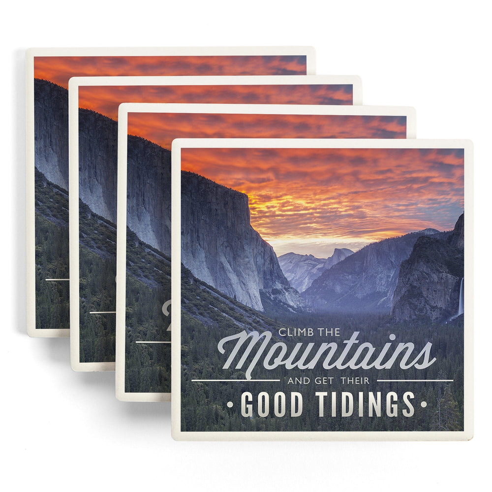 Yosemite National Park, California, Climb The Mountains John Muir Quote Press, Coasters Coasters Lantern Press 